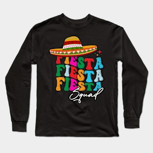 Retro Groovy Cinco de Mayo Fiesta Squad Family Matching Long Sleeve T-Shirt